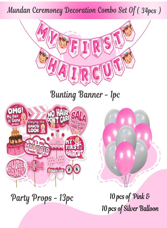 Wobbox Mundan Ceremony Decoration- My First Hair Cut Decoration Photo Booth Props For Photoshoot, Stylish Mundan Ceremony Banner for an Unforgettable Experience With 20 Pcs Balloon Set-(FP5989) - Image 2